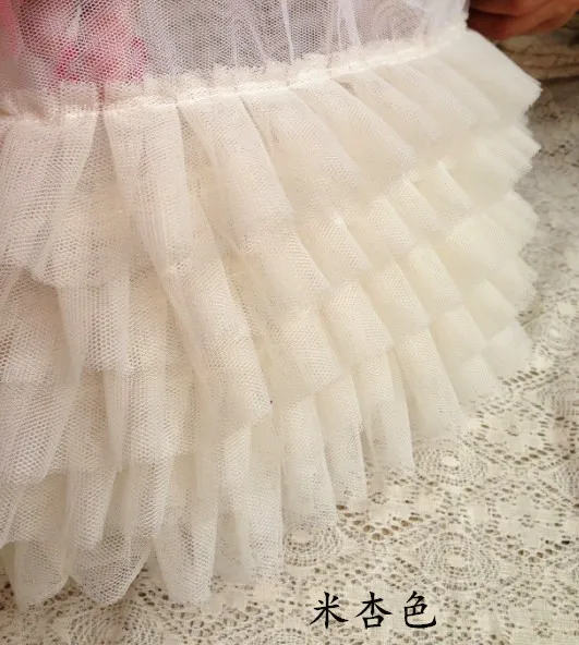Роскошный Тюль 17 см шириной пять слоев 3D кружевная ткань оборки отделка лента