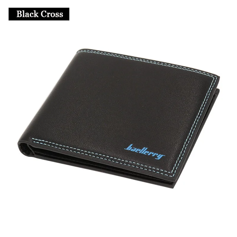 Black cross Мужской кошелек, кожаный кошелек, бренд Baellerry, высокое качество, мужские кошельки, кошелек, мужской клатч, мягкая кожа, сумка для денег,, дизайн - Цвет: Black cross
