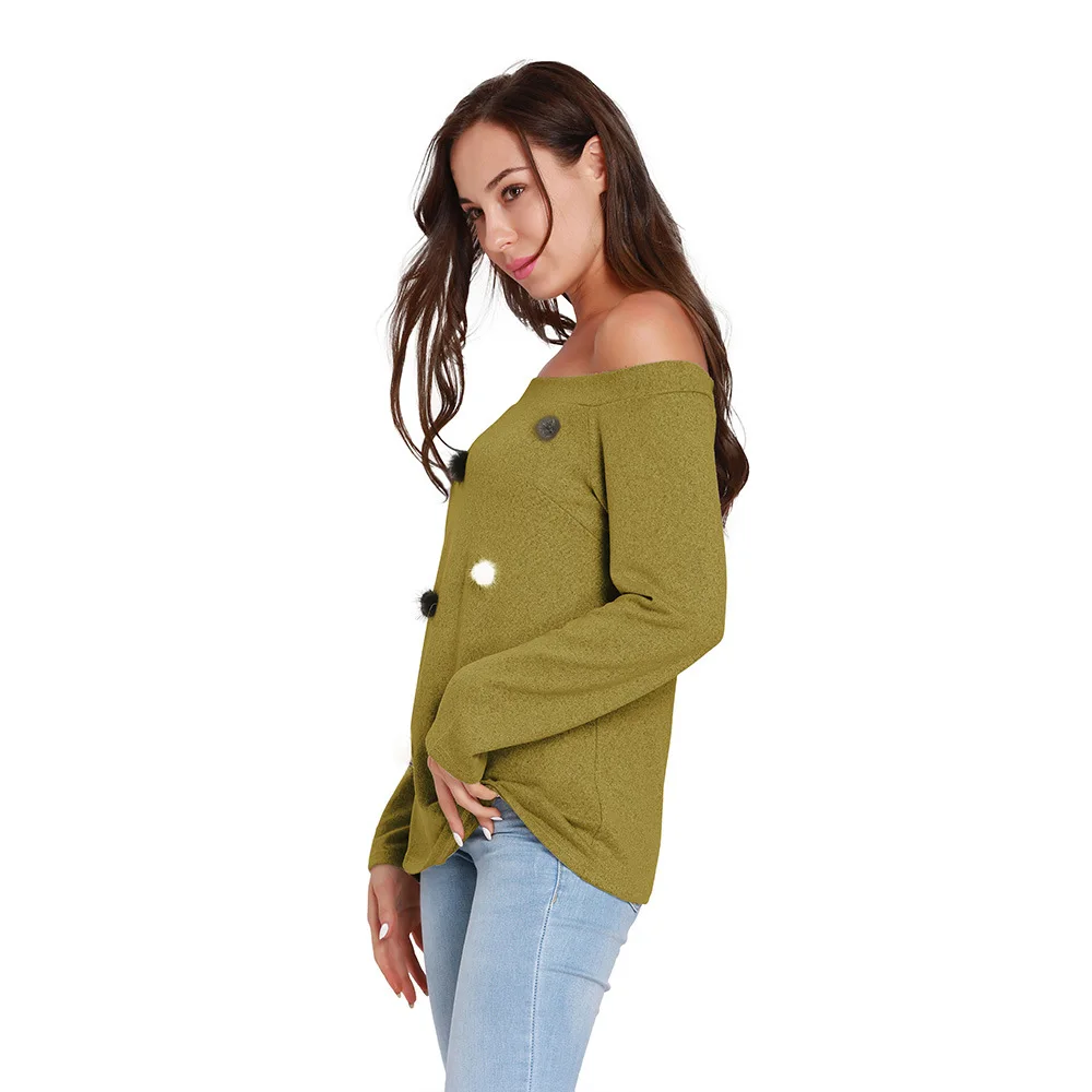 Julyee/осенний пуловер с вырезом лодочкой вязаные топы для женщин тонкие однотонные