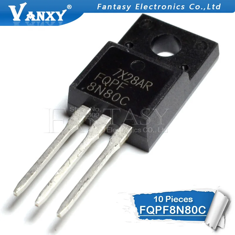 10 шт. FQPF8N80C TO-220F 8N80C 8N80-220 FQPF8N80 TO220 MOS полевой транзистор