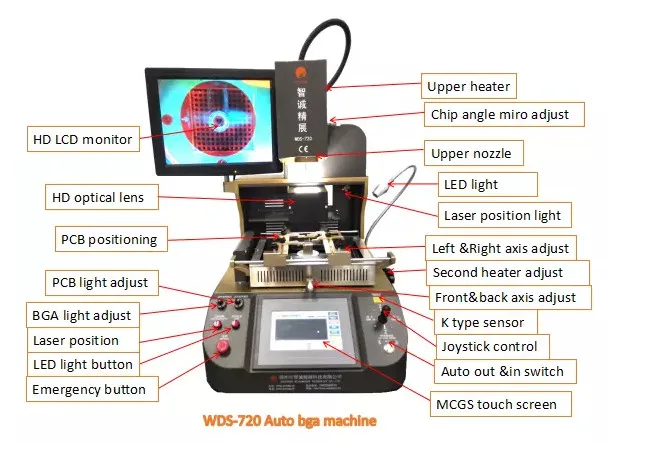 Professional mobile rework station bga wds 720 with optical alignment function