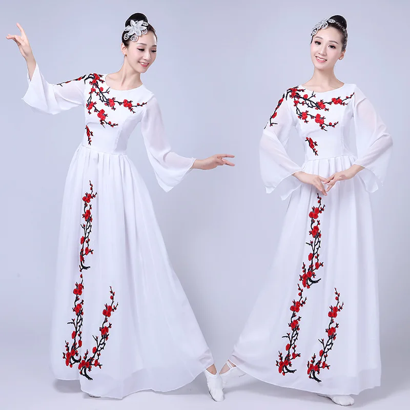 Chinese folk dance costumes classical fan stage wear national clothes ancient of China costume DD1946 | Тематическая одежда и