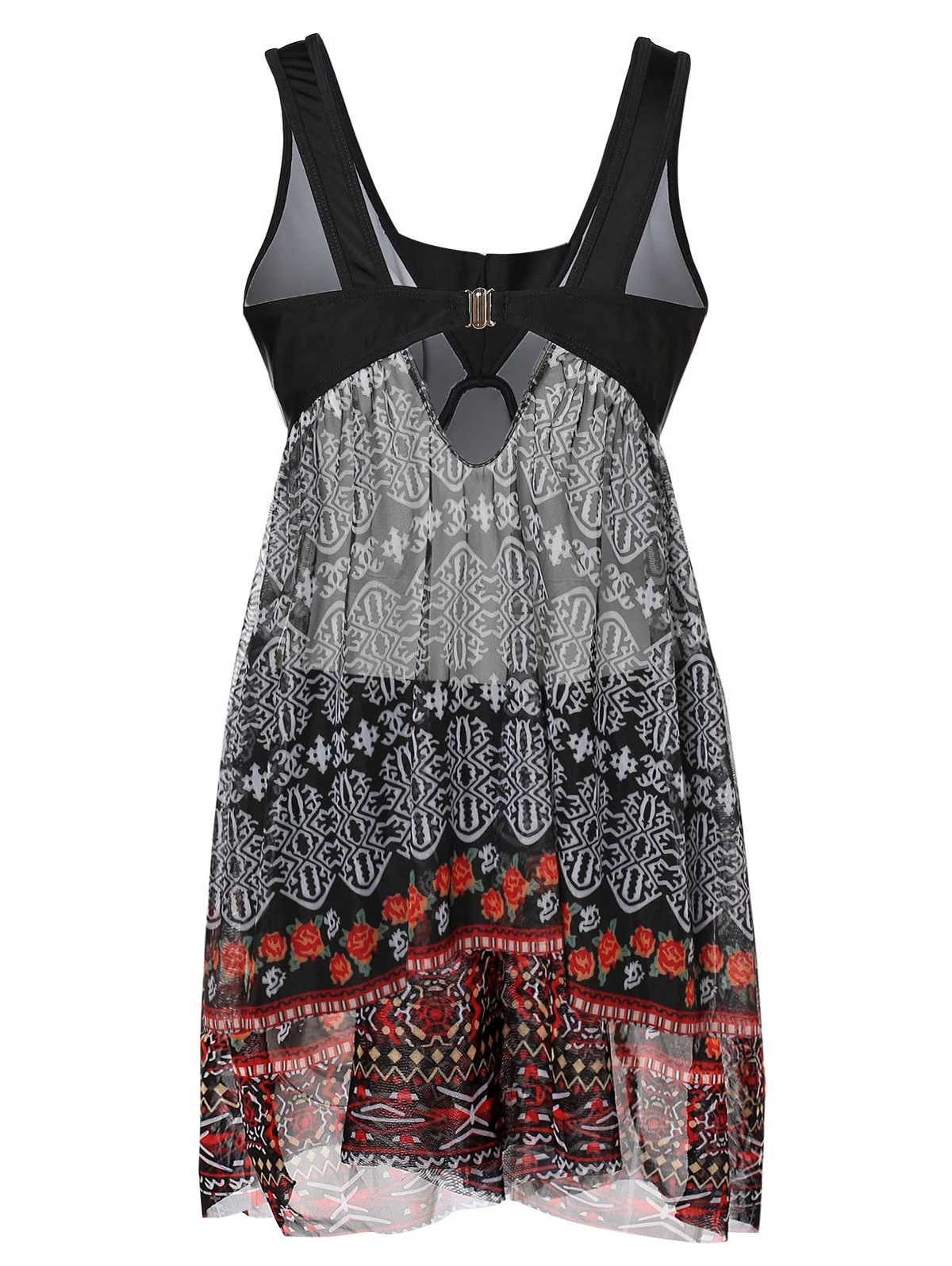 2019 размера плюс цветочный этнический принт танкини набор женский летний