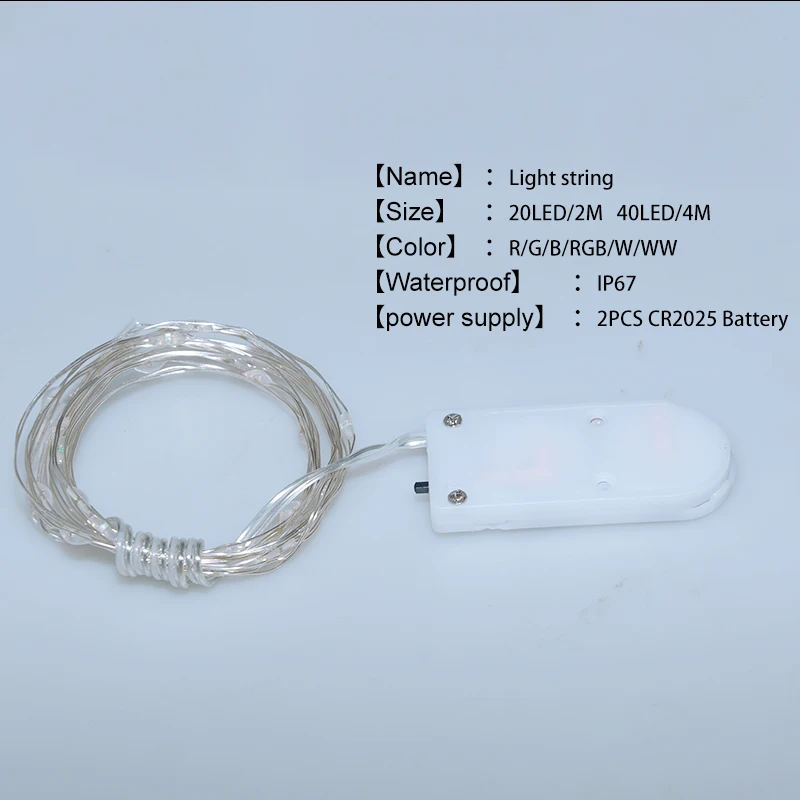 

6Pcs Led Night Light Fairy String Lamp DC 5V 2M 4M Silver Wire Strip Light 20Leds 40 Leds For Holiday Wedding Party Decoration