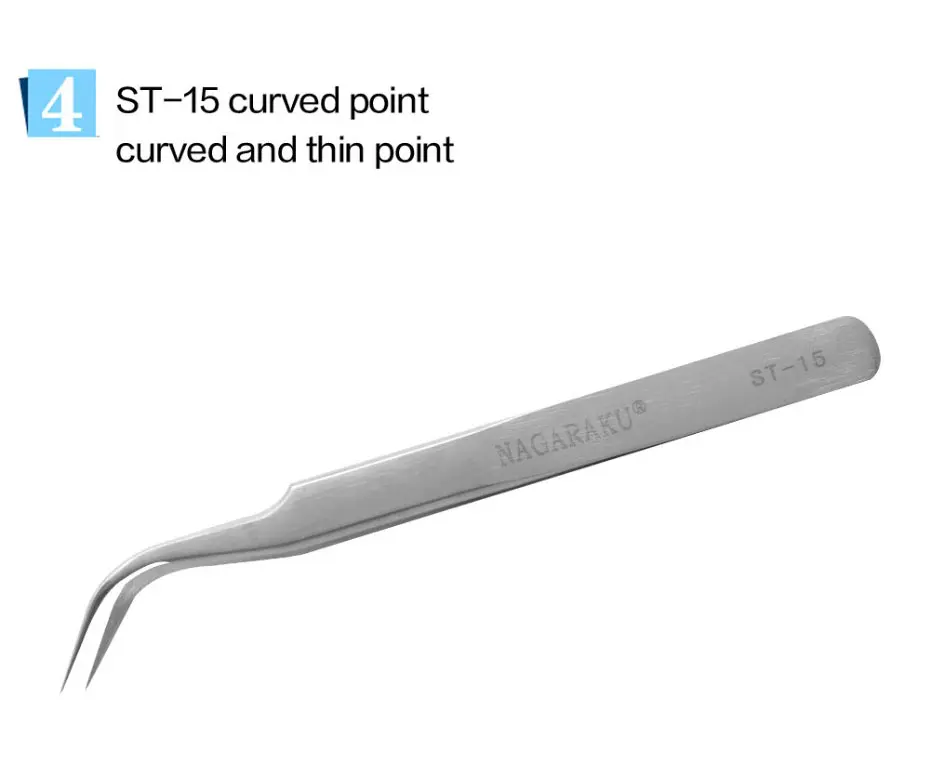 Nagaraku нержавеющая сталь Tweezers Пинцет особенно для норки наращивание ресниц ресницы изогнутые прямые клип пинцеты