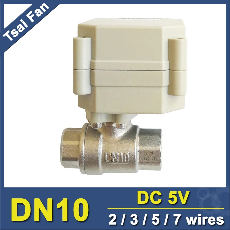 

DC5V BSP/NPT 3/8'' Electric Water Valve 2/3/5/7 Wires Stainless Steel DN10 Motorized Valve For Water Application