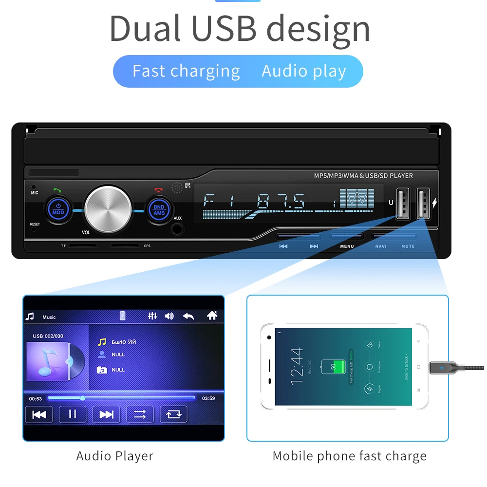 SWM Zoom In Car Auto Radio MP5 плеер двойной USB 7 &quot2 Din кассетный Oto Teypleri Зеркало Ссылка GPS Handsfree