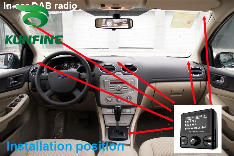 Универсальный автомобильный Стайлинг 12 в 24 DAB + тюнер Автомобильный