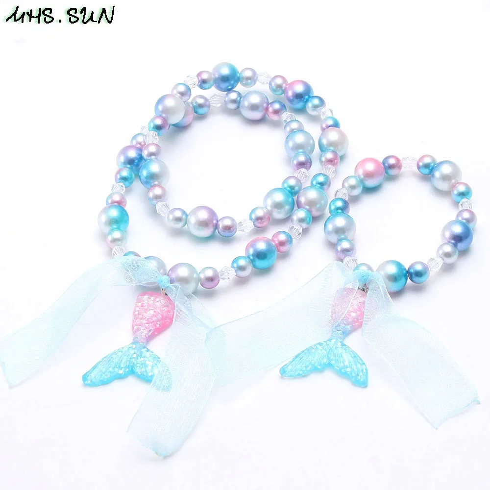 MHS.SUN цветной детский кулон в виде хвоста русалки массивное ожерелье браслеты