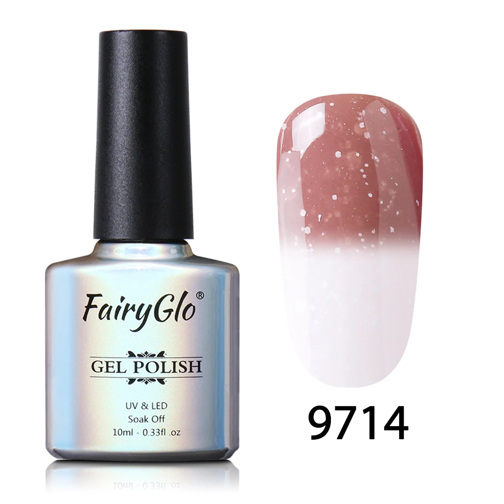 FairyGlo 10 мл Снежный УФ-гель для ногтей меняющий температуру Гель-лак замачиваемый Полупостоянный лак для ногтей DIY Гель-лак - Цвет: 9714