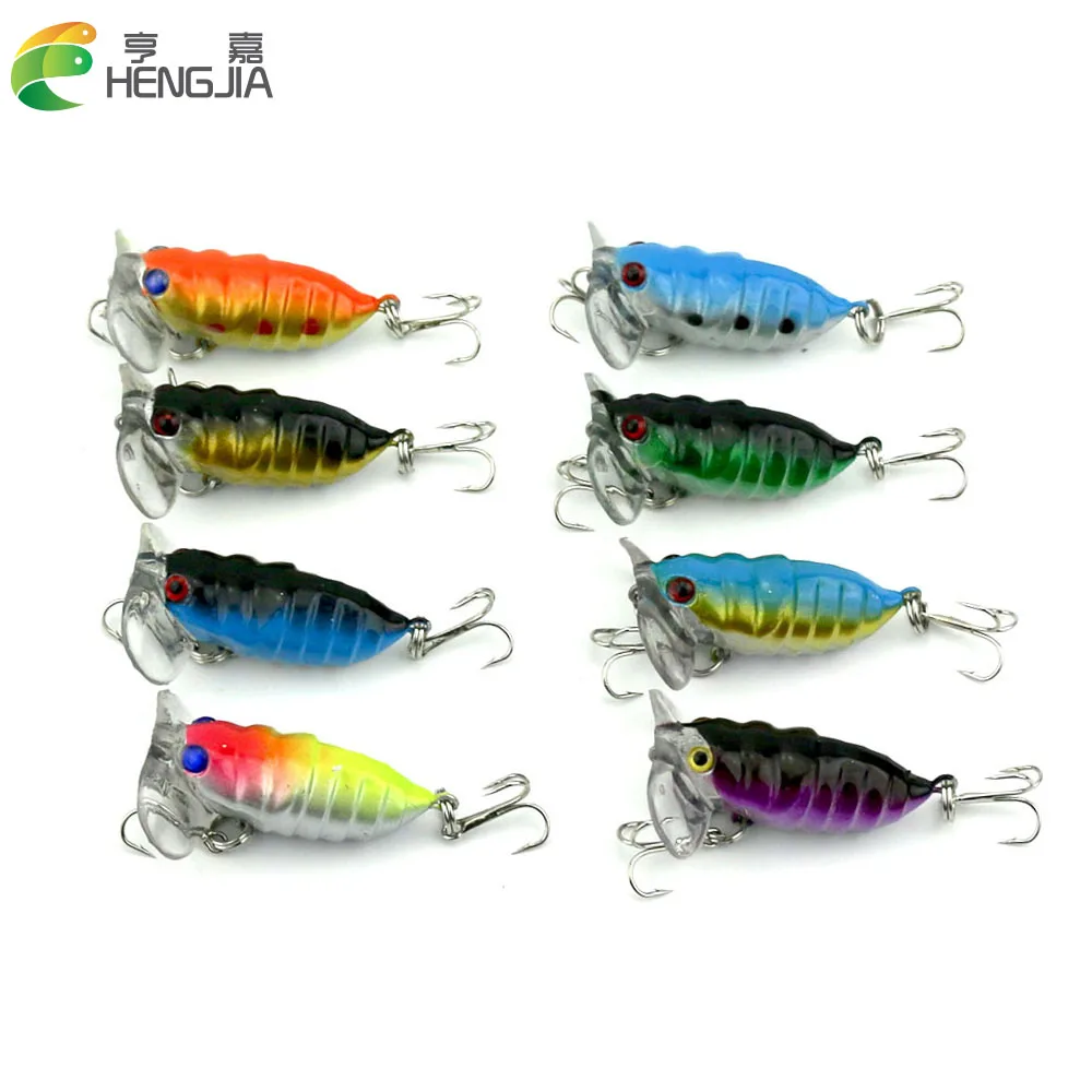 Цикада жёсткая для рыбалки приманки насекомое снасти Crankbait 4 см G 8 # крючки 50 шт
