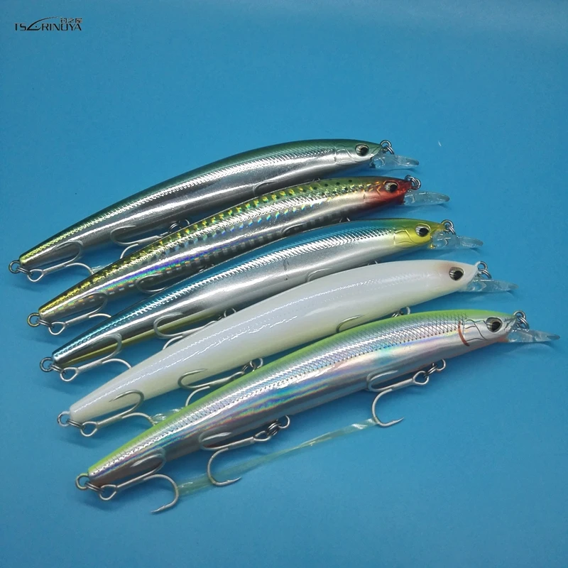 

TSURINOYA 5PCS/Lot Floating Minnow 12.9cm/14.8g Sea Bass Lure With 3 Treble Hooks Isca Artificial Bait Fishing Accessories