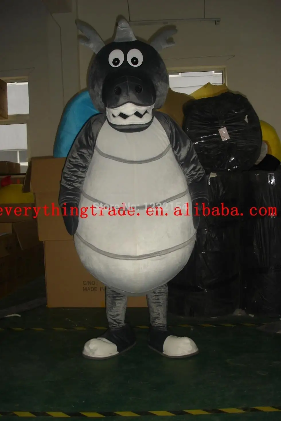 2014 Cartoon Character Adult cute grey big dragon Mascot Fancy Dress party Costume adult size | Тематическая одежда и