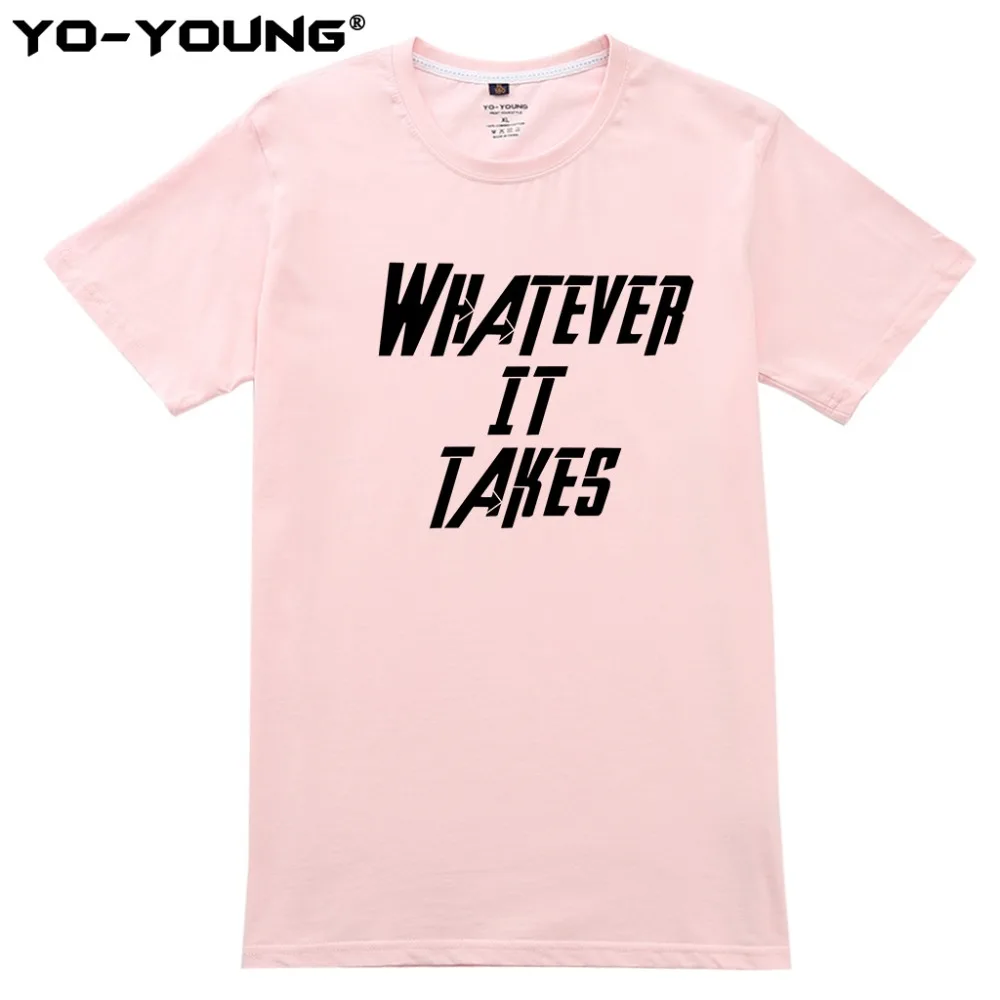 Yo Young мужские футболки Marvel Мстители Endgame Whatever It Takes буквы принт 100% 180 gsm чесаный
