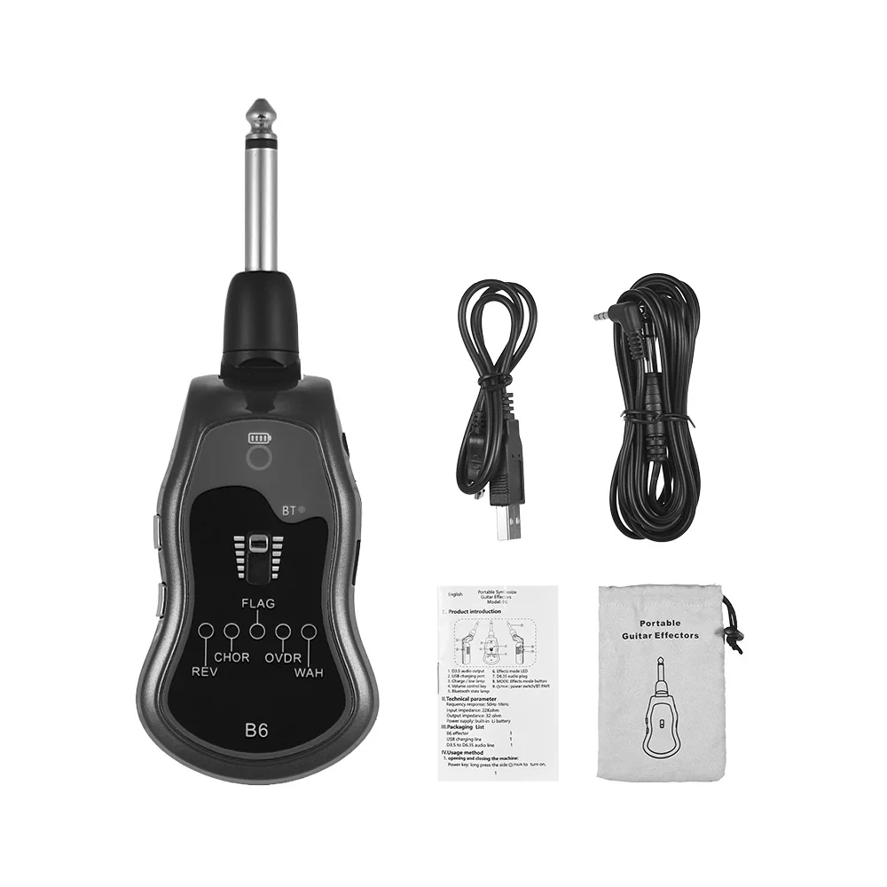 Портативный гитарный эффект синтезатор с 5 эффектами