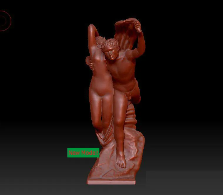 Модель 3D модель рельеф STL формат файла богини милосердия Купидон и психика |