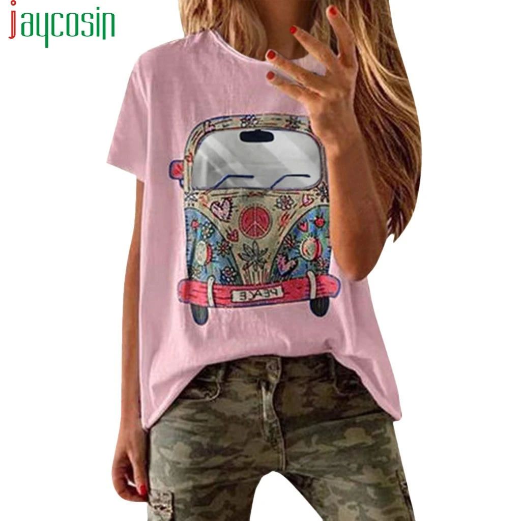 Женская футболка с коротким рукавом свободного размера плюс Модный повседневный