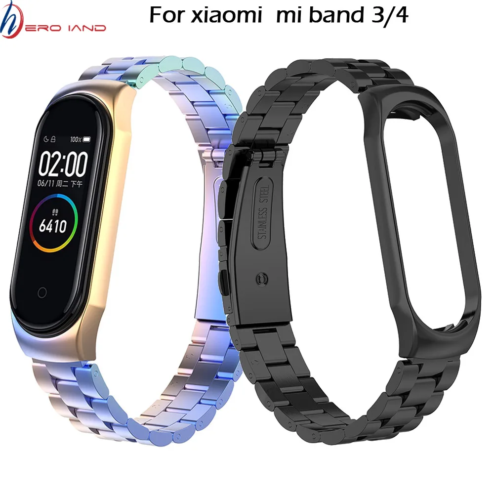 Металлический ремешок на запястье для Xiaomi Mi Band 3 браслет без винтов из
