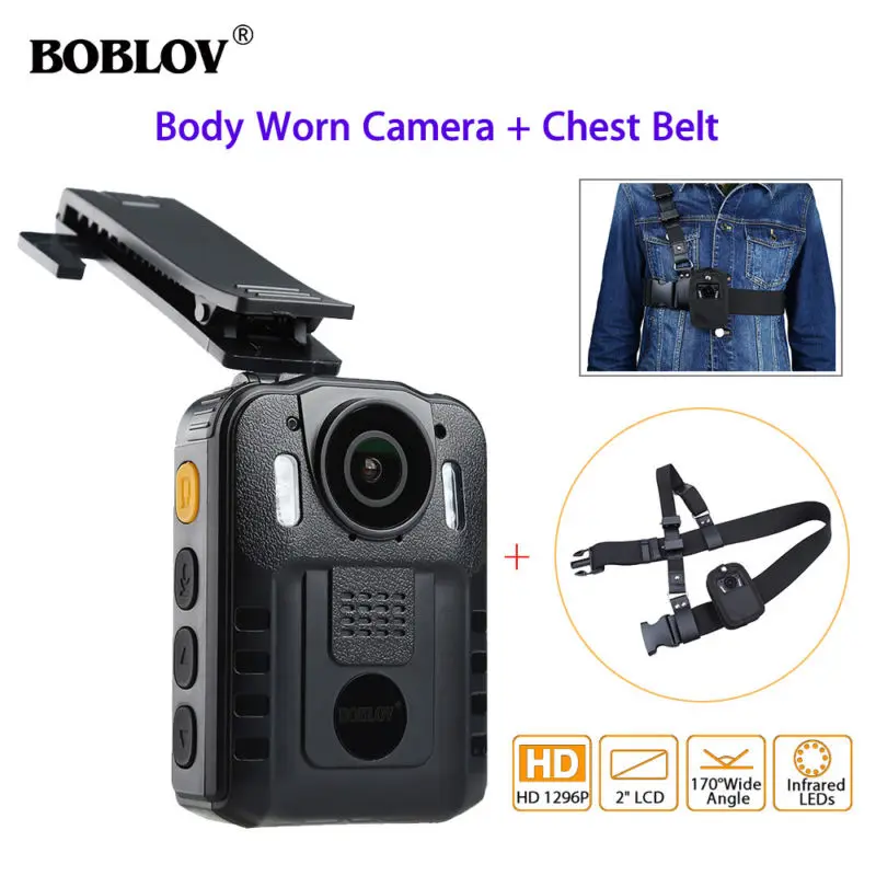 BOBLOV камера WN9 HD 1296P NT96650 IR ночного видения безопасности Карманный полицейский