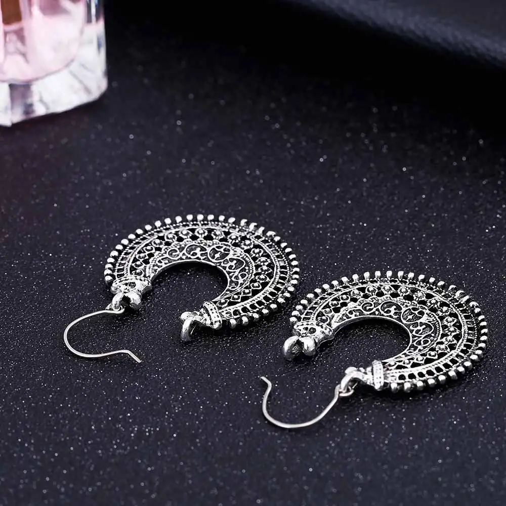 FAMSHIN 2017 старинные серебряные Цвет серьги для женщин Стиль аксессуары женские