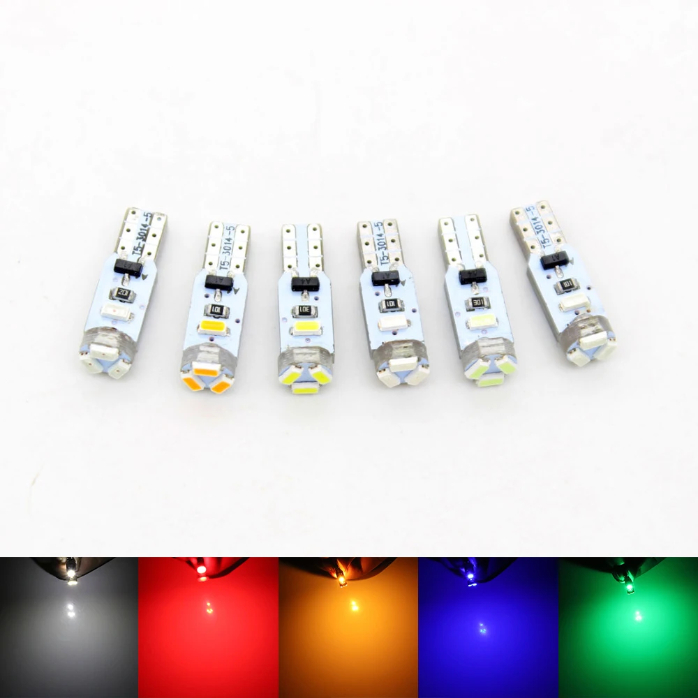 T5 светодиодный автомобиль 5 3014 SMD DC12V клиновидный для салона Свет Предупреждение