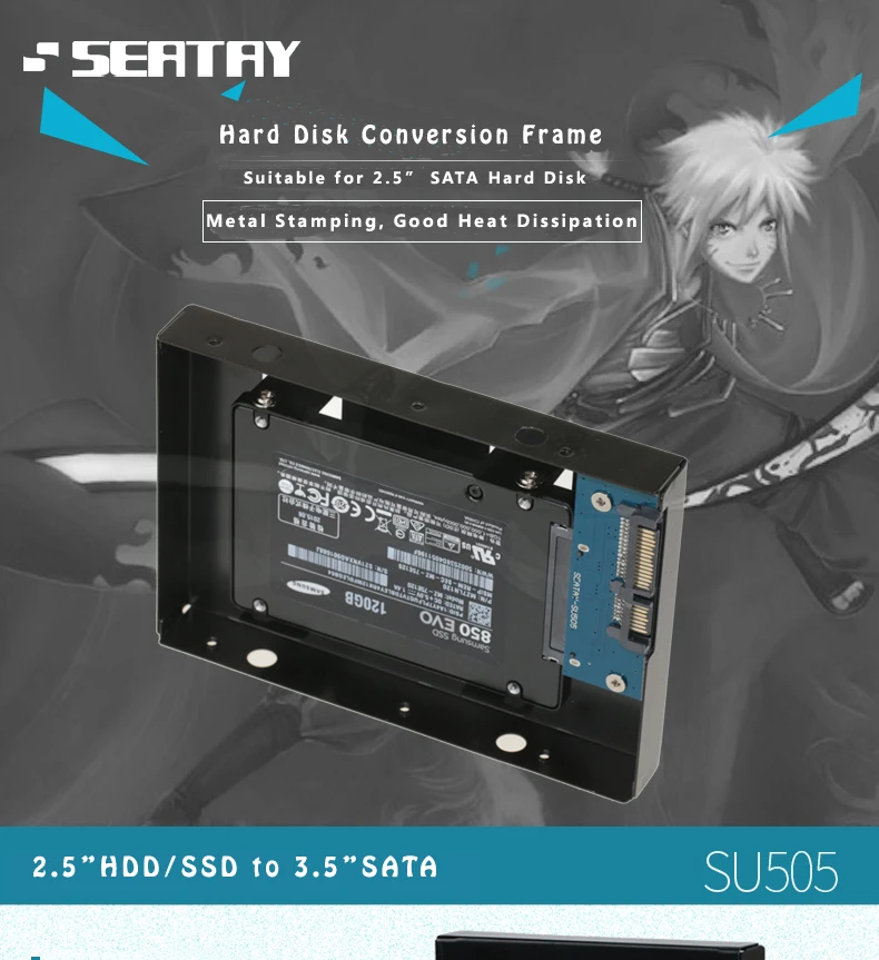 2," SATA HDD диск до 3,5" SATA жесткий диск кронштейн/жесткий диск конвертер SSD адаптер отверстия для рассеивания для рабочего стола HDD конвертер