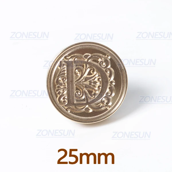 D with handle ZONESUN Письмо Конверт уплотнение воск медь печать штамп искусство декоративное уплотнение воск печать штамп деревянная ручка свадебный пост подарки - Цвет: D with handle