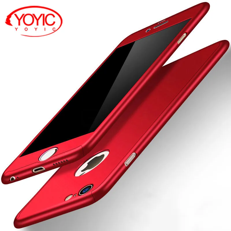 YOYIC 360 градусов полный Чехол для iphone 6 6s 7 8 Plus X 5 чехол для Apple iphone 8 7 6 Plus 5 5S SE защитный чехол+ стекло