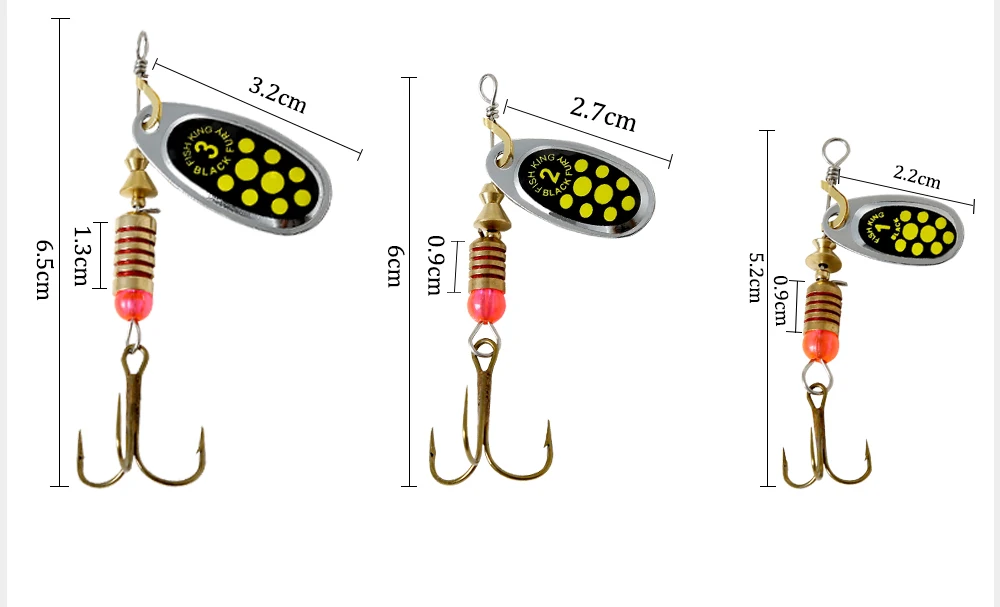 FISH KING 4 цвета размер 0#-5# spinner ложка приманки металлическая жесткая приманка с тройным крючком рыболовные снасти Pesca