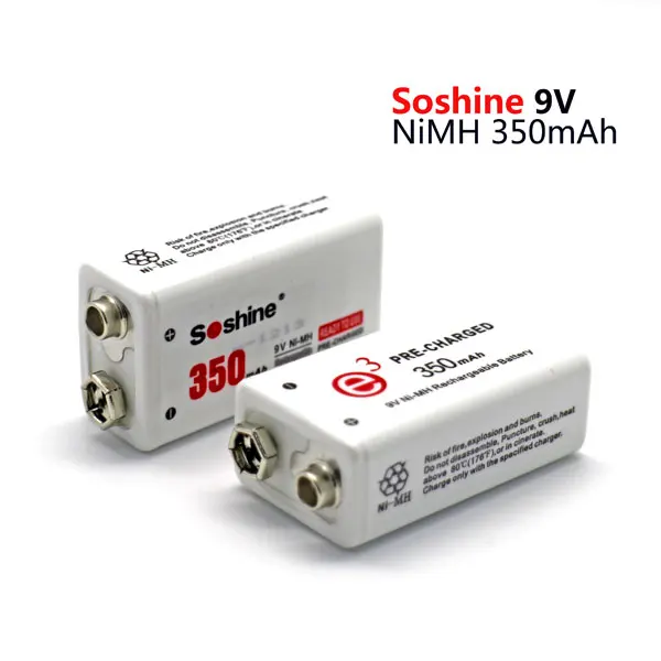 4 шт. аккумуляторная батарея Soshine Ni-MH 9 в 350 мАч с зарядным устройством В V4 EU |