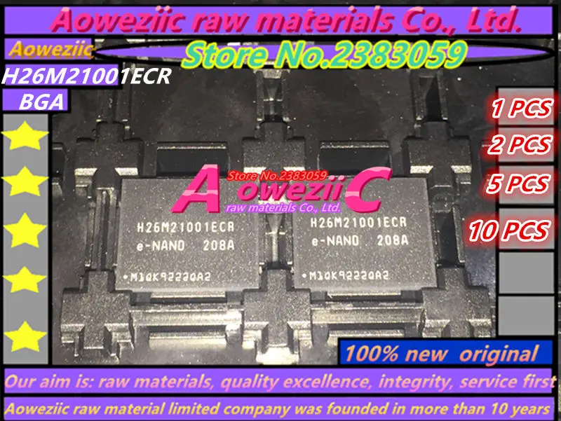 

Aoweziic 100% Новый оригинальный H26M21001ECR BGA чип памяти