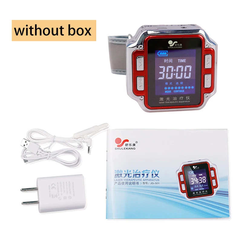 Red No box 650нм лазерное лечение запястья для ринита диабета тромб высокого кровяного давления снижение холестерина лазерный осветитель - Цвет: Red No box