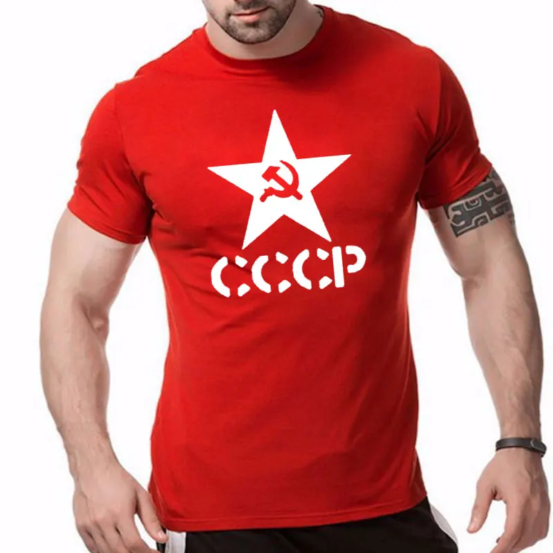 Летние CCCP футболки для мужчин СССР КГБ человек футболка с коротким рукавом Россия футболки хлопок o-образным вырезом Топы
