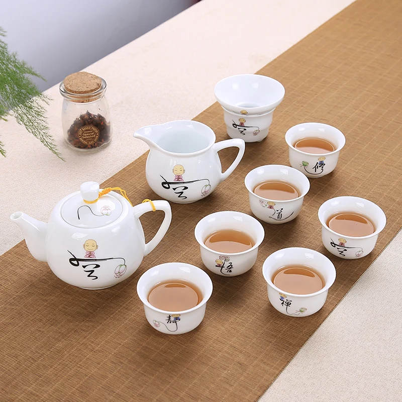 9 шт. китайский чайный сервиз Gaiwan голубой и белый фарфор Чайный набор кунг-фу Супница керамическая чашка для чая чайная чашка и блюдце мастер чашки - Цвет: see chart