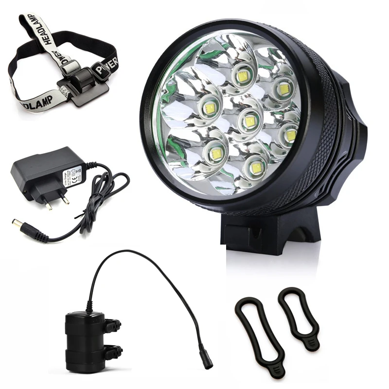 7x CREE XM L T6 светодиодный Передний фонарь для велосипеда 8400 люмен горного + 10000 мАч
