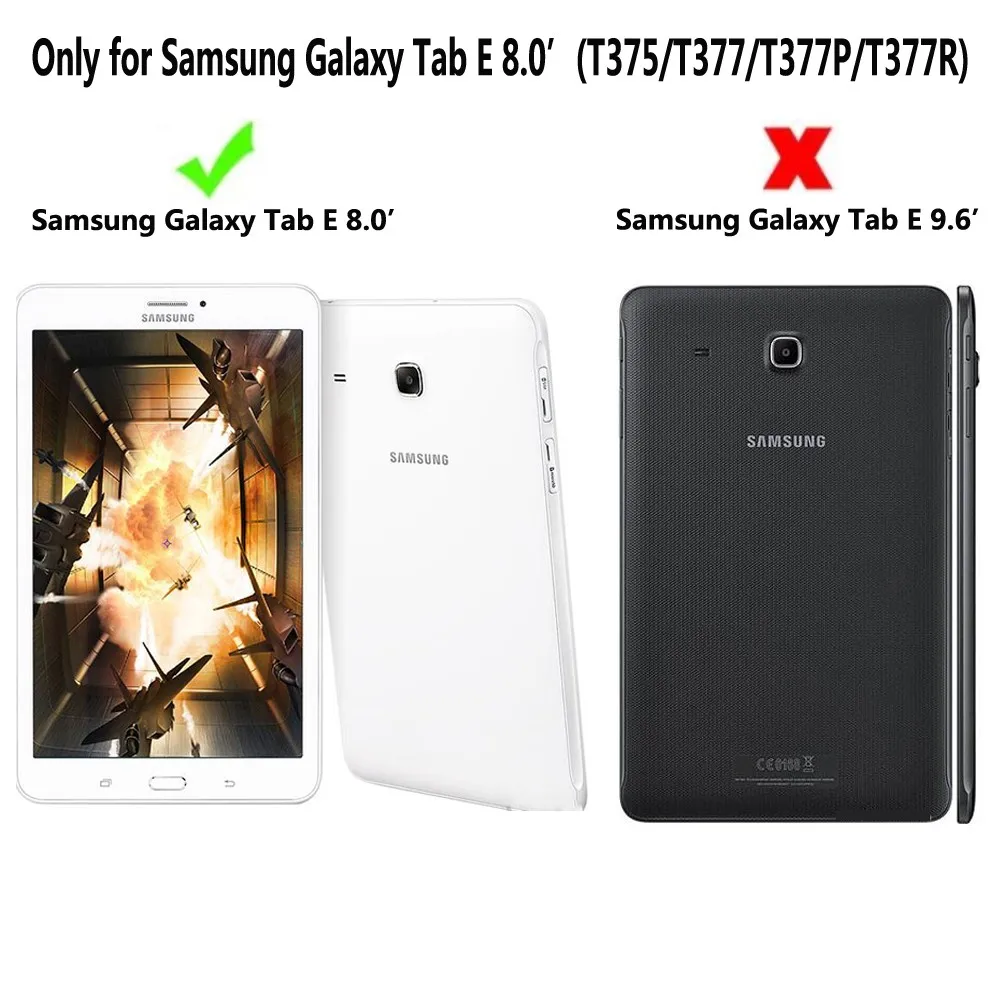 Отсоедините беспроводной чехол для клавиатуры Bluetooth Samsung Galaxy Tab E 8 0 SM T375 T377 T378 с