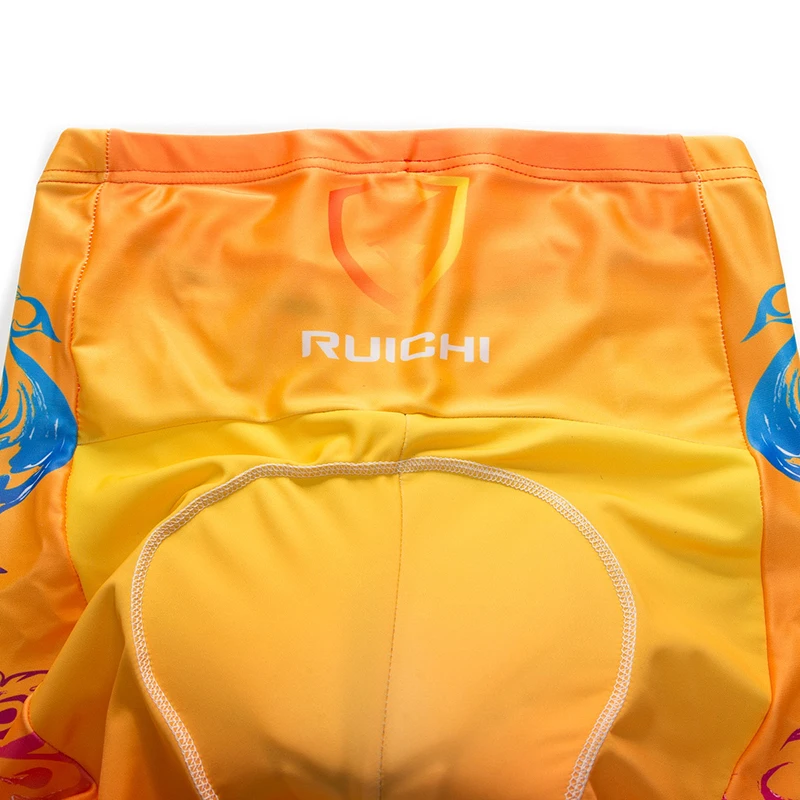 

Unisex Spring Summer Cycling Bib Shorts Golden Yellow Phoenix Pattern Shorts 3D Protection Cushion Customized/Wholesale Service
