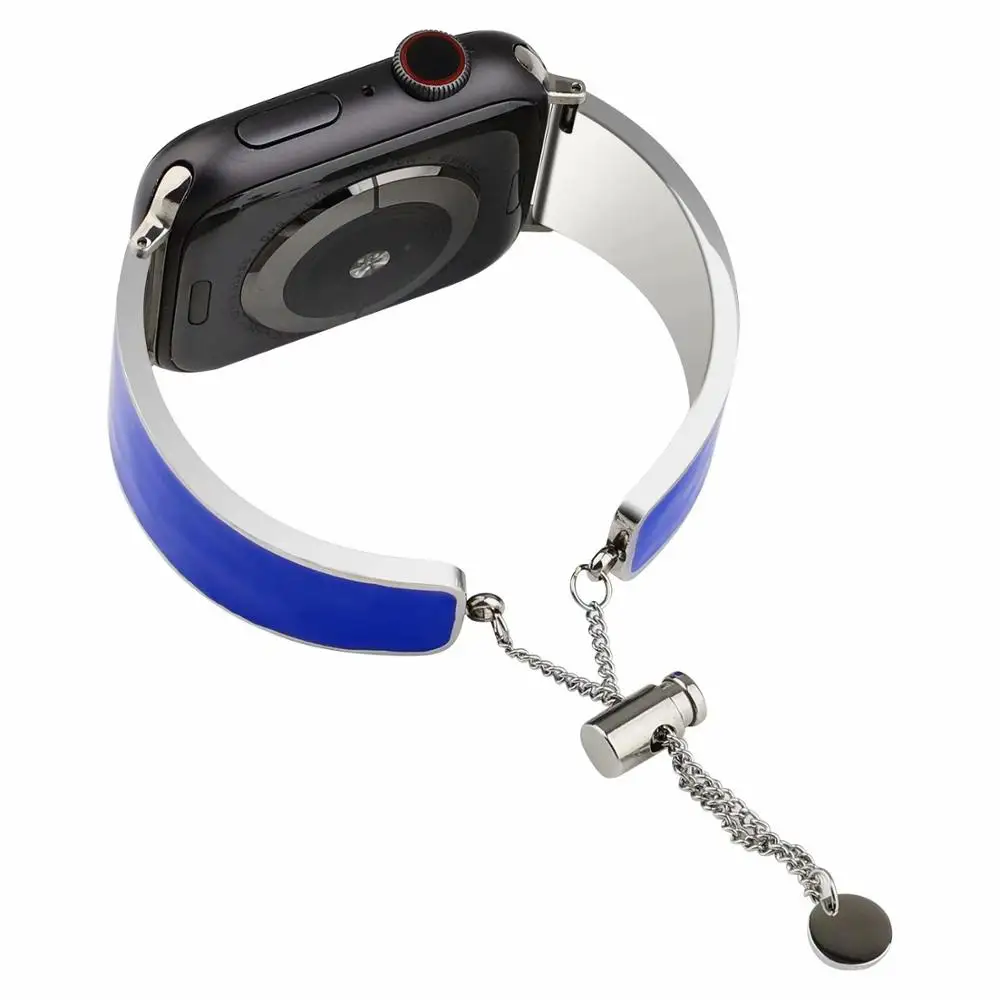 Синий браслет металлический ремешок для Apple Watch Series 4 44mm 3 2 1 42mm Серебряный Металл +