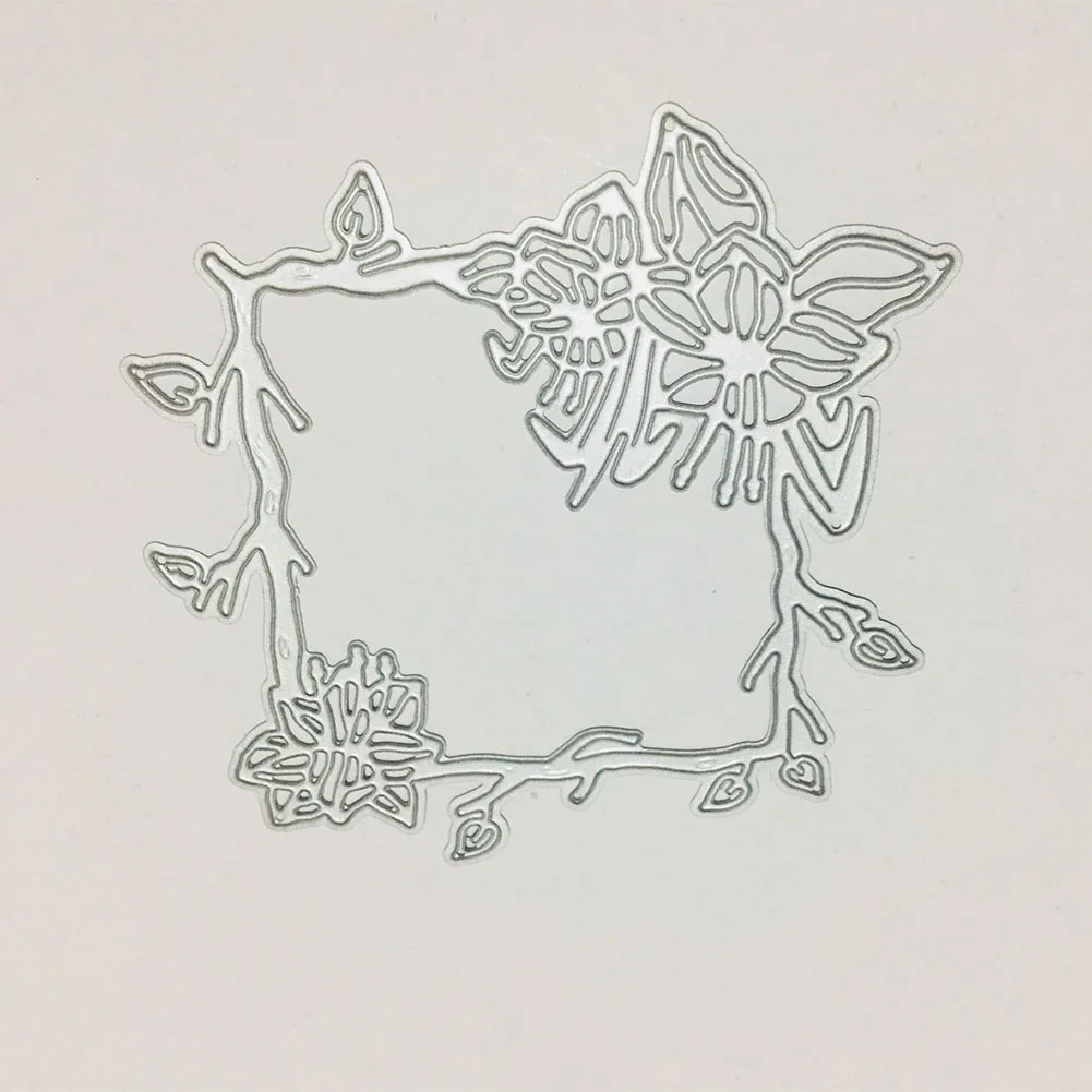 Рамка цветок Invatation Card Cut DIY Скрапбукинг штампы альбом бумажная вырубка карта фото