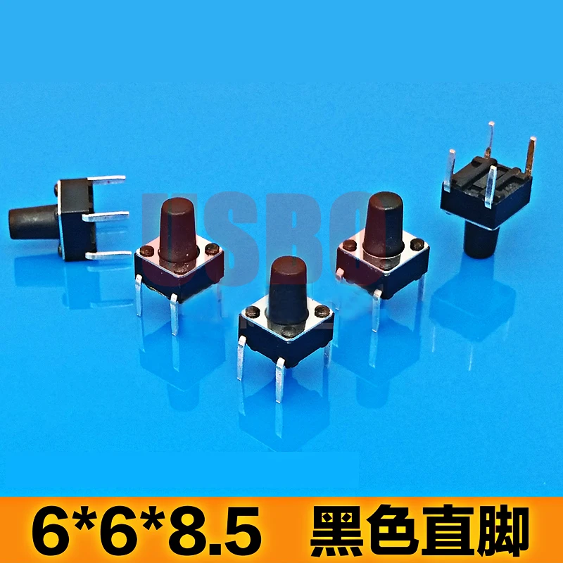 

Durable Light Switch At Right Angles To The Touch Micro Black Tact Switch6*6*8.5mm 4 Legs