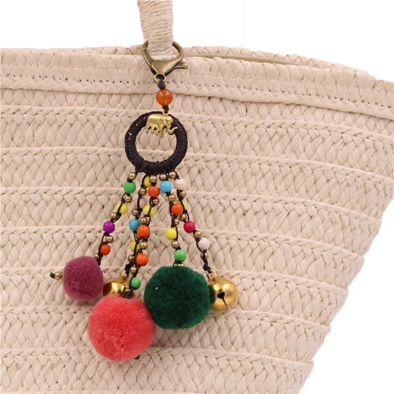 Богемные ювелирные изделия искусственная кожа женский кулон мяч брелок сумка