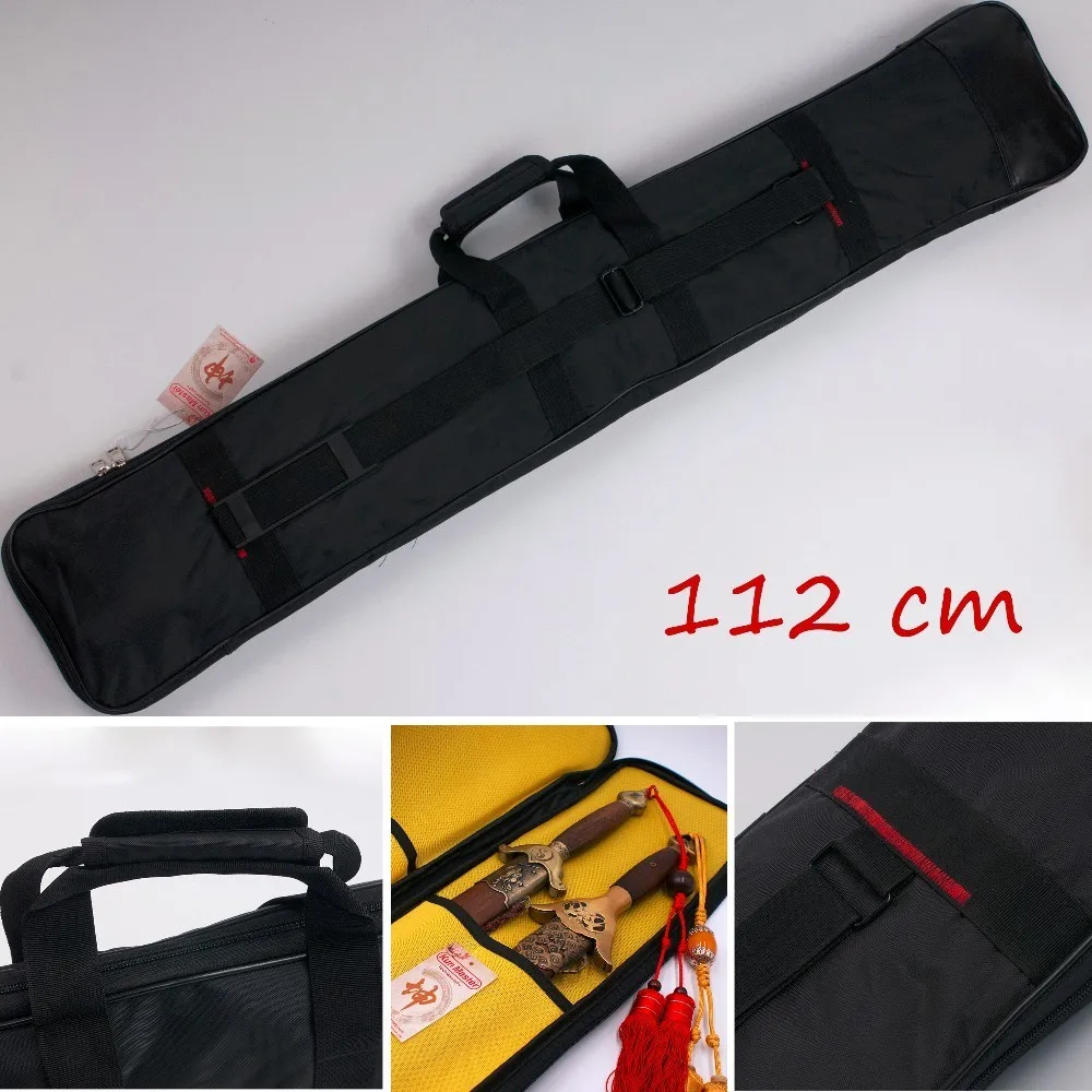 112cm Сумка для меча Tai Chi Wushu из ткани Оксфорд, сумка для ножей Kendo, чехол для переноски меча с ремешком и ручкой, вмещает 2 меча, 112 см - Цвет: 112cm