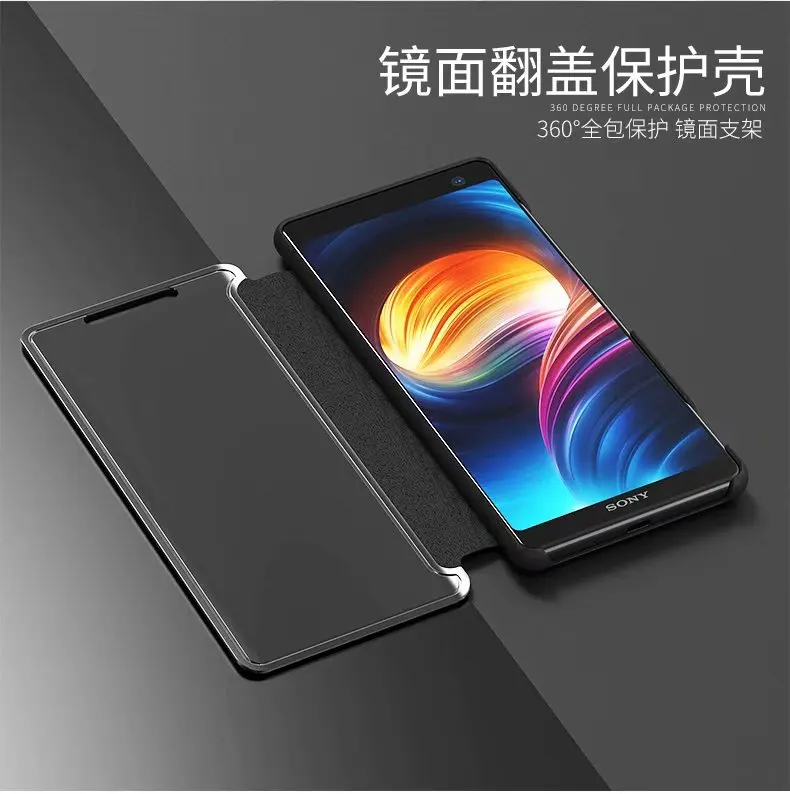 Роскошный зеркальный кожаный чехол для sony Xperia XZ3 с подставкой, откидная защитная задняя крышка для sony xz3, полное покрытие, корпус телефона