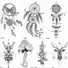 OMMGO Ловец снов бабочка перо временная татуировка стикер черный хна для Боди Арта рука фальшивые татуировки лист Сексуальная Татуировка на заказ