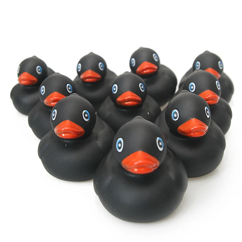10pcs 20 шт. классическая игрушка Новинка черная Милая плавающая резиновая утка игрушки для ванной для детей душ прекрасный Даки - Цвет: 10pcs