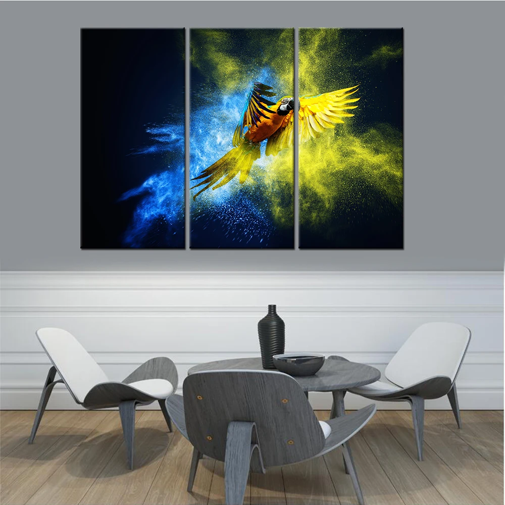 Домашний декор холст для гостиной 5 панелей птица попугай каркасная Настенная