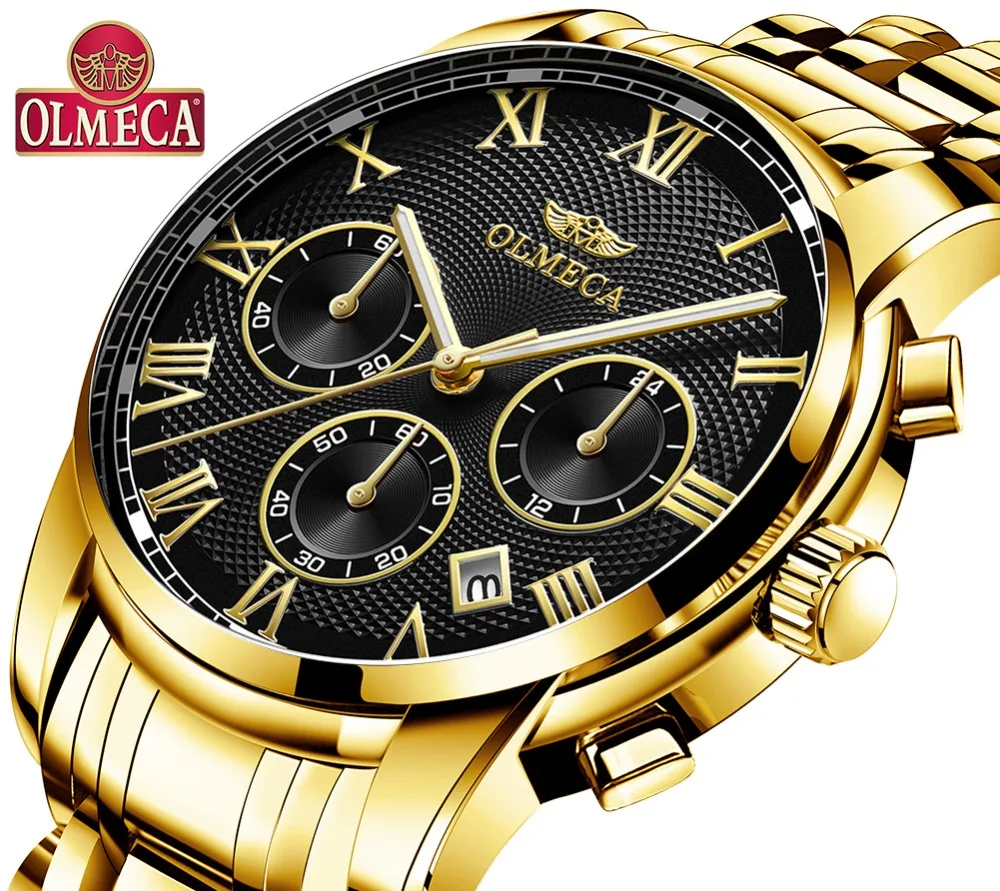 OLMECA кварцевые часы спортивные мужские модные Reloj Hombre наручные 3ATM