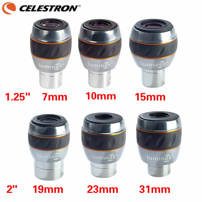Аксессуары для астрономического телескопа Celestron Luminos 1,2" 7 мм 10 мм 15 мм 2" 19 мм 23 мм 31 мм 82 градусов с широким углом обзора Fmc
