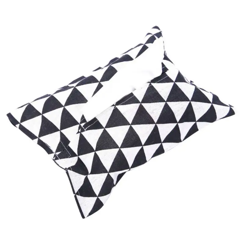 Black triangle Мультяшный тканевый Настольный Декор домашний автомобильный чехол для хранения салфеток контейнер для полотенец салфетки бумажная сумка держатель Коробка Чехол - Название цвета: Black triangle