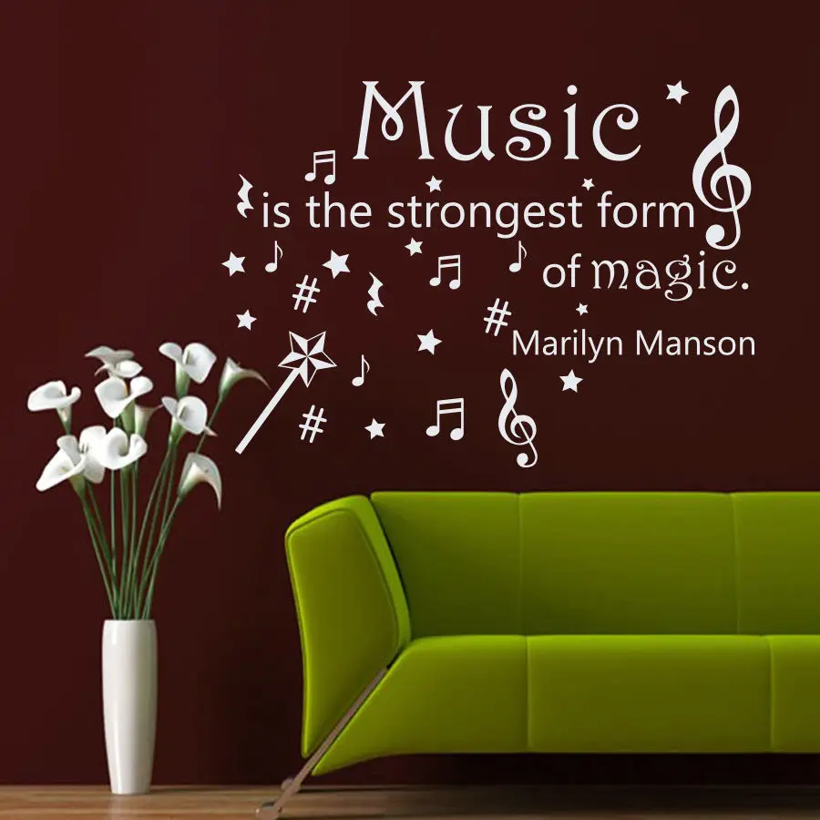 

Wall Decals Quotes Music Is The Strongest Decal Art Bedroom Vinyl Decor
